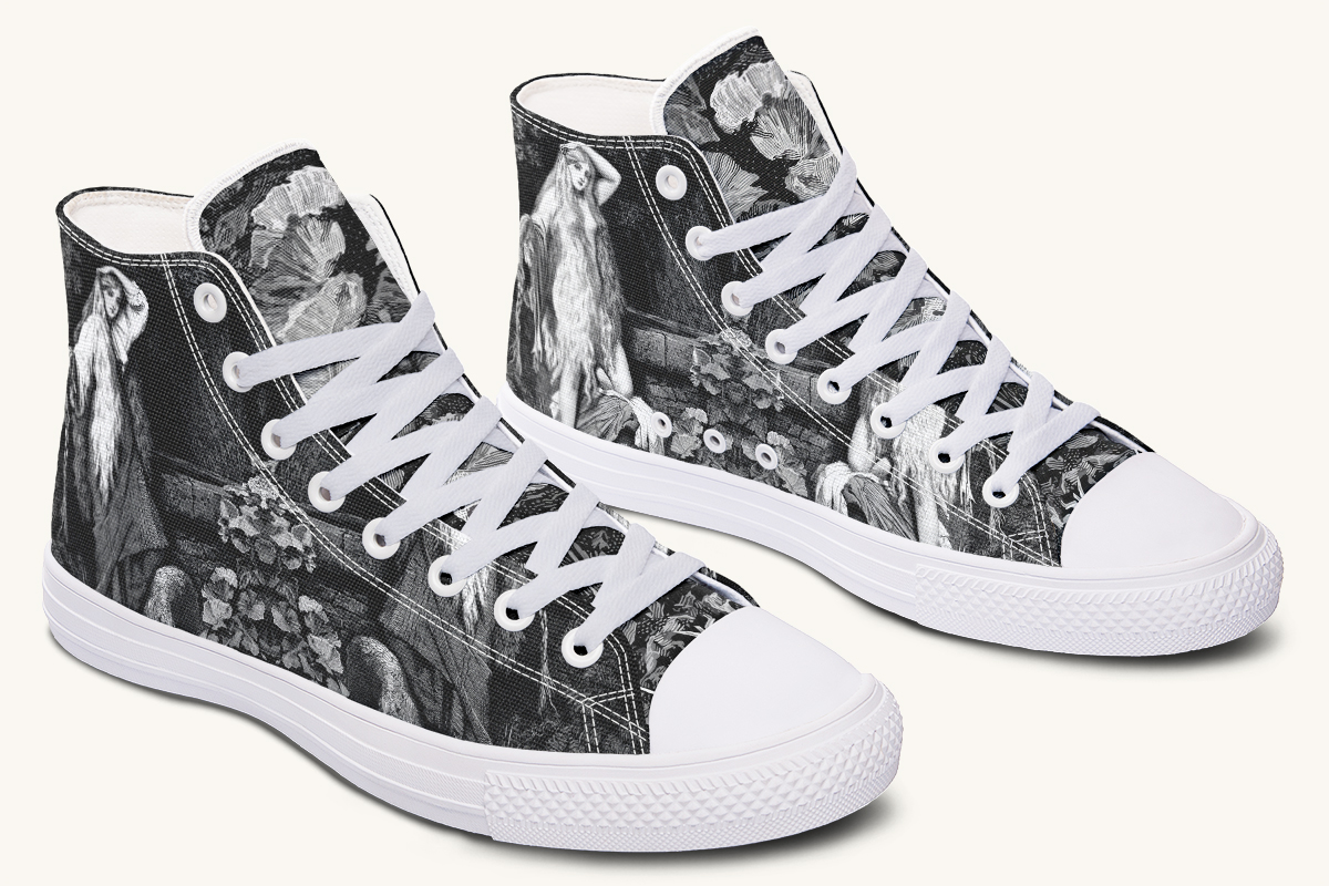 She Watched the Bones Sink Black Hightops - Jaded Lament