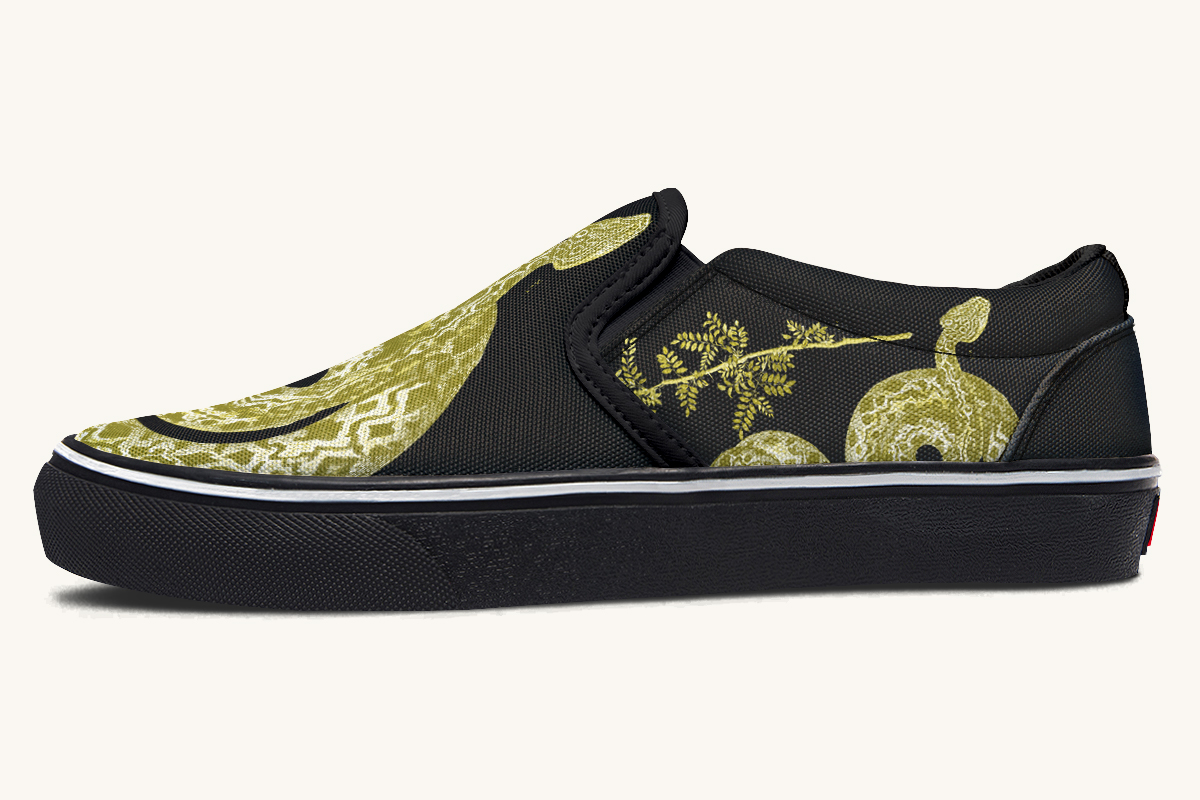 Serpentin Bloom Gold Slip On Shoes - Jaded Lament