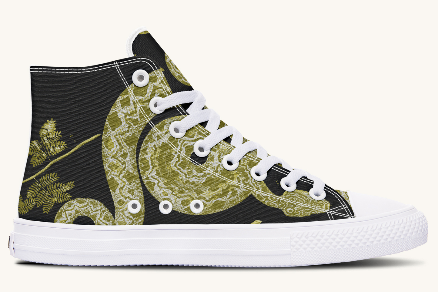 Serpentin Bloom Black Yellow Green Hightops - Jaded Lament