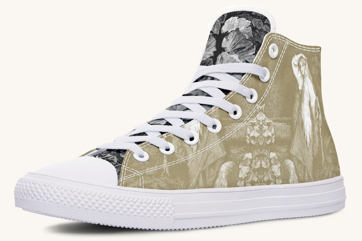 She Watched the Bones Sink Khaki Hightops - Jaded Lament