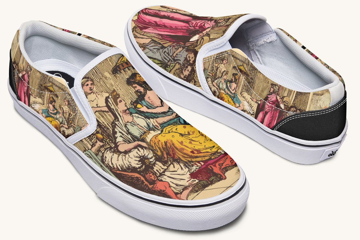 She Waited On Ithaca Slip On Shoes - Jaded Lament