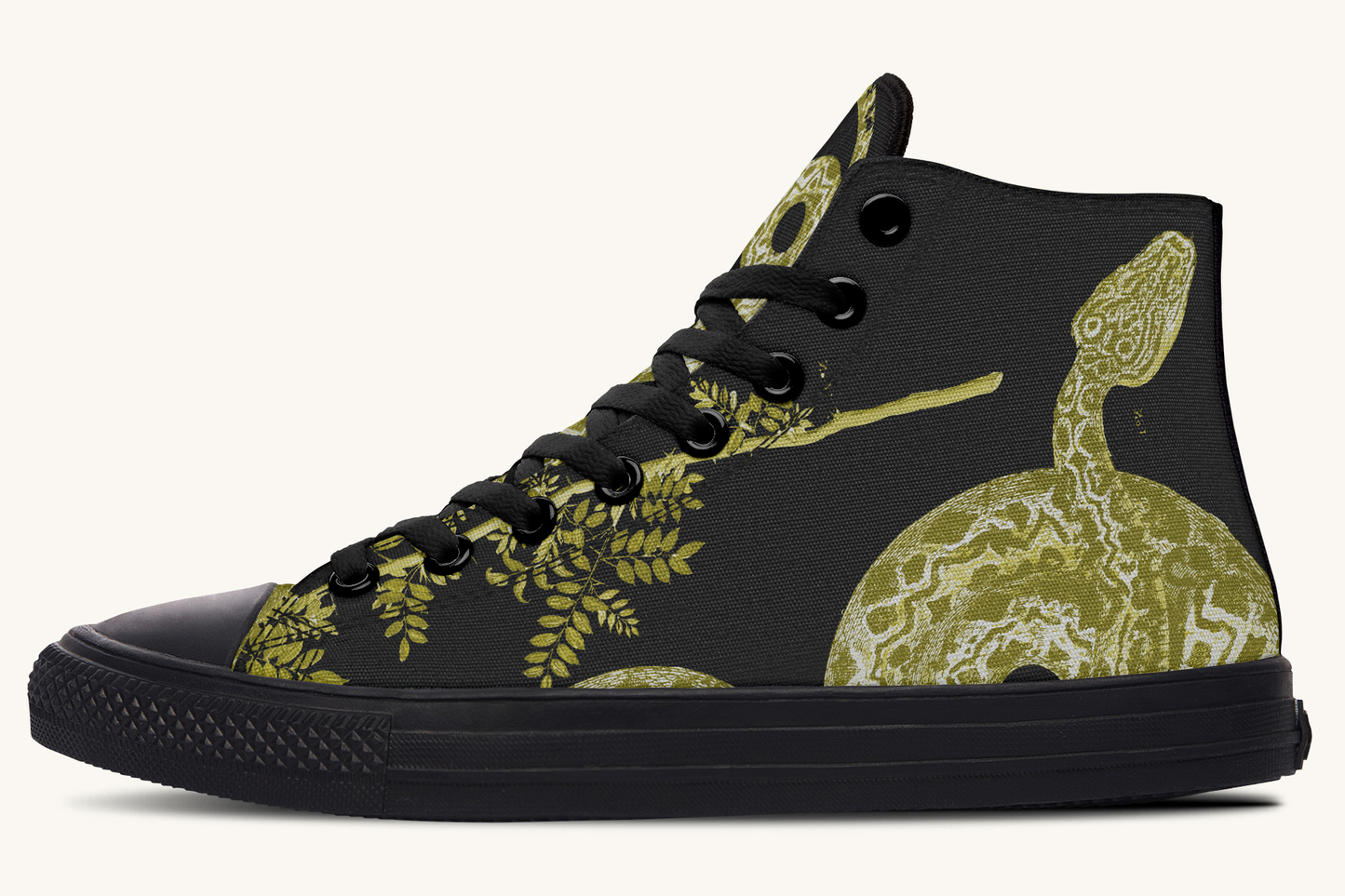 Serpentin Bloom Black Yellow Green Hightops - Jaded Lament