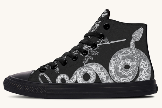 Serpentin Bloom Black And White Hightops - Jaded Lament