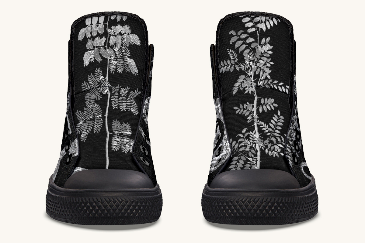 Serpentin Bloom Black And White Hightops - Jaded Lament