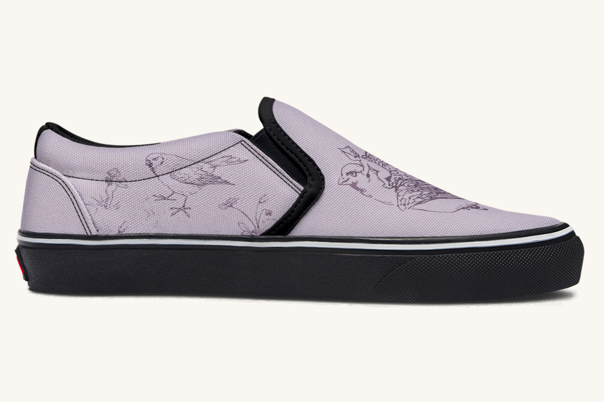 Feather And Cloud Slip On Shoes - Jaded Lament