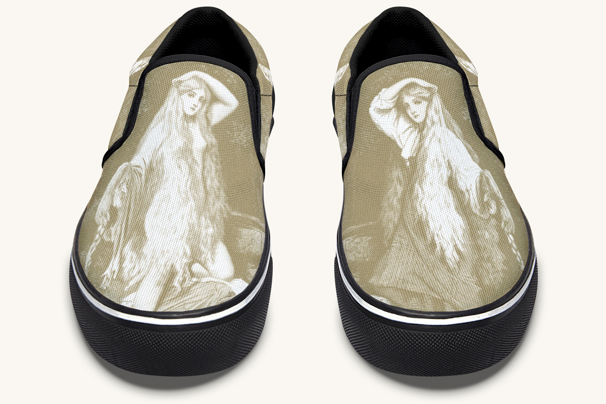 She Watched The Bones Sink Yellow Slip On Shoes - Jaded Lament