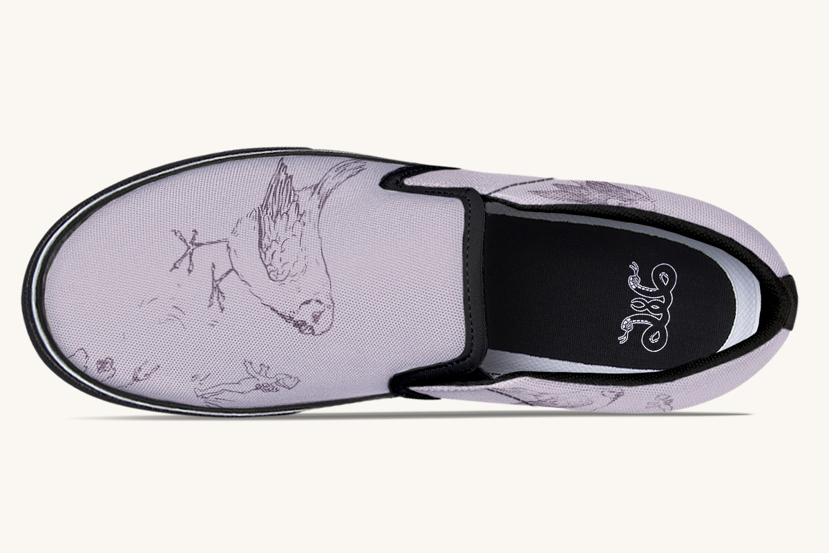 Feather And Cloud Slip On Shoes - Jaded Lament