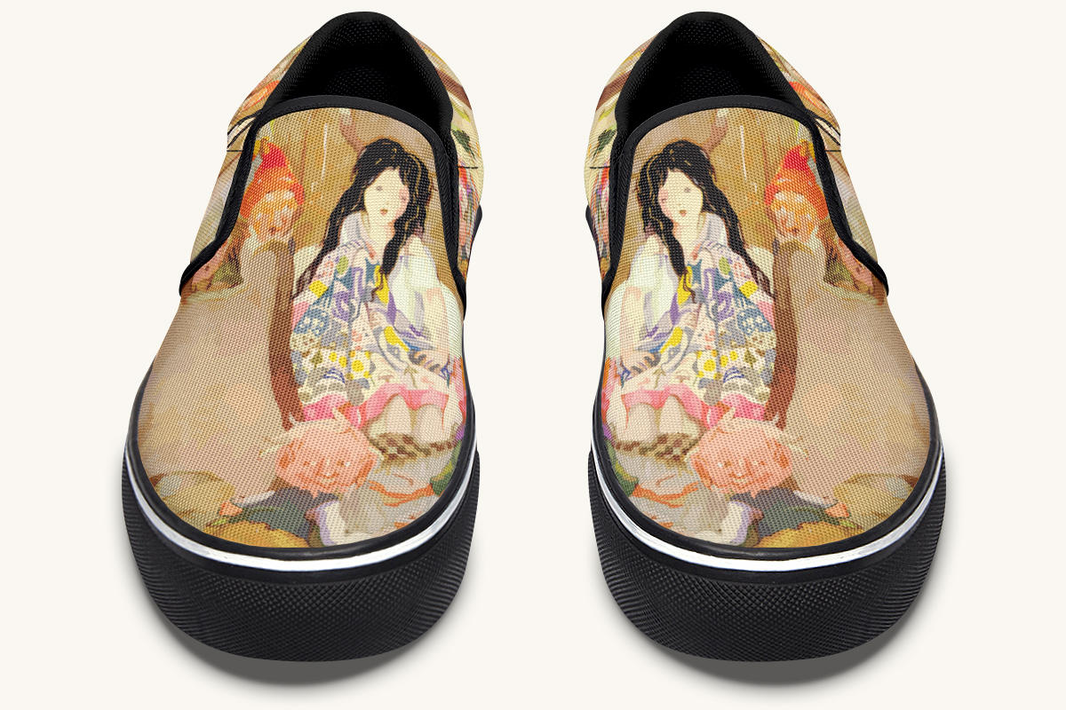 House Of Gentle Shadows Slip On Shoes - Jaded Lament