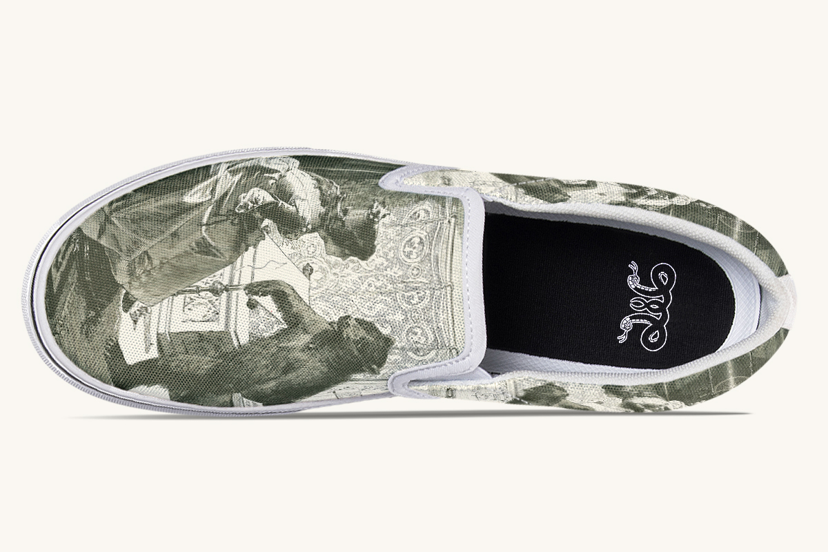 The Bear Shall Be Thy Choice Cream Slip On Shoes - Jaded Lament