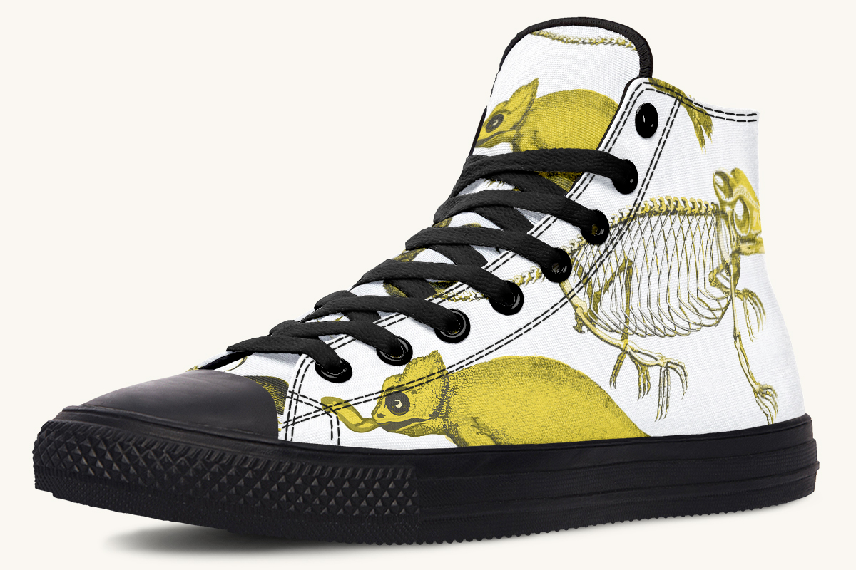 Reptilian in Bloom White Yellow Hightops - Jaded Lament