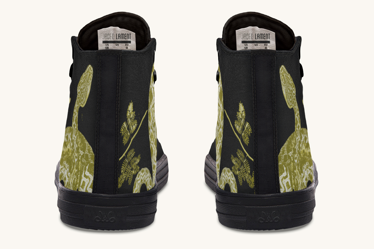 Serpentin Bloom Black Yellow Green Hightops - Jaded Lament