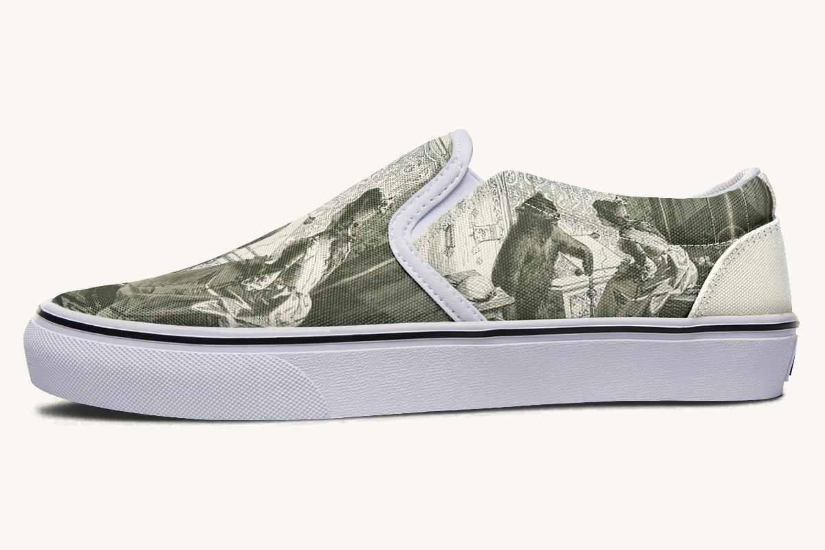 The Bear Shall Be Thy Choice Cream Slip On Shoes - Jaded Lament