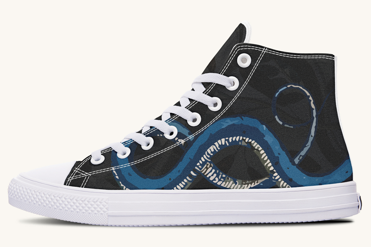 Blue Snake Black Hightops - Jaded Lament