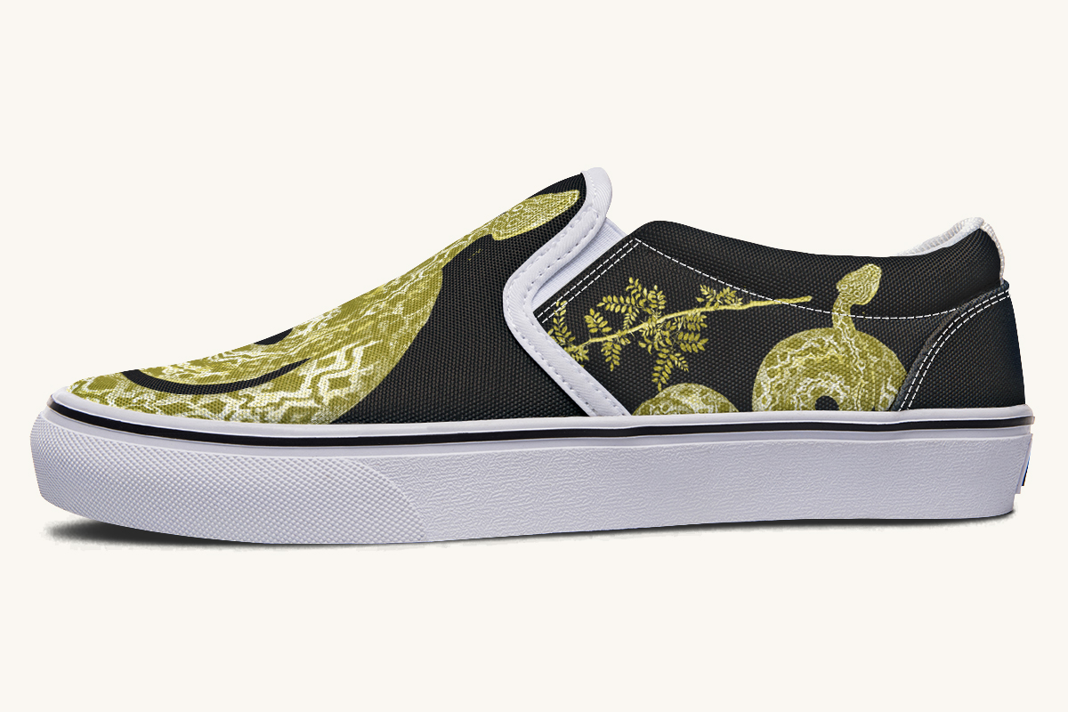 Serpentin Bloom Gold Slip On Shoes - Jaded Lament