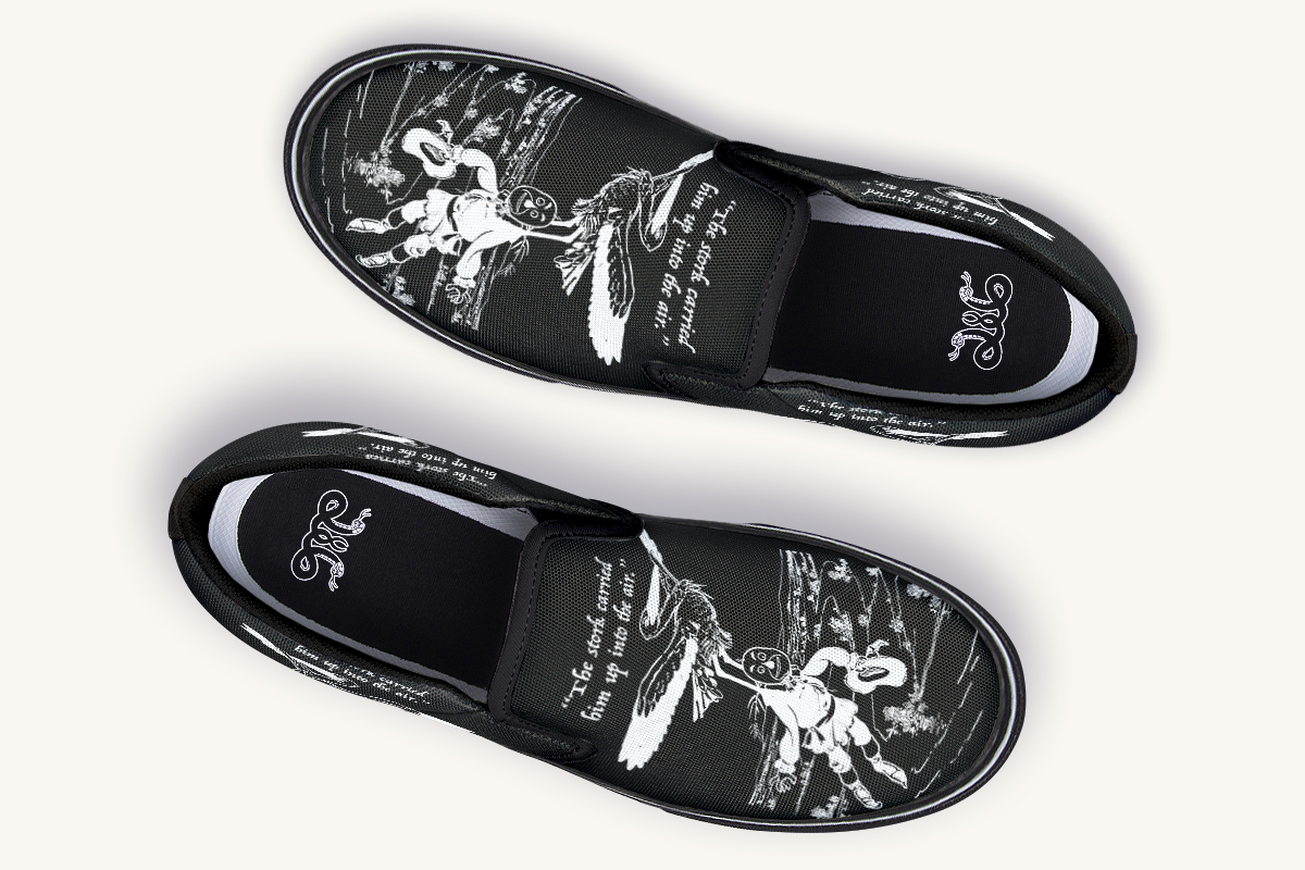 Wizard of Oz Stork And Scarecrow Slip On Shoes - Jaded Lament