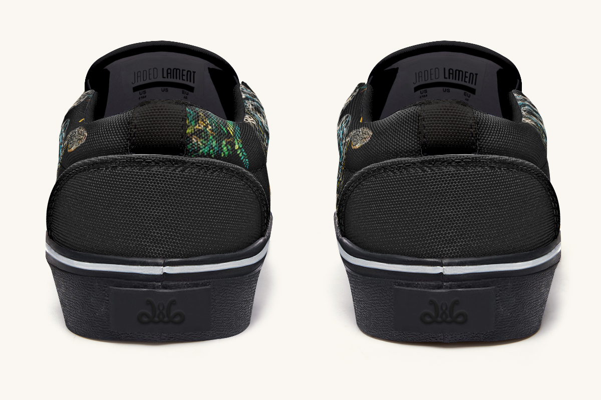 Serpentin Bloom Black Slip On Shoes - Jaded Lament