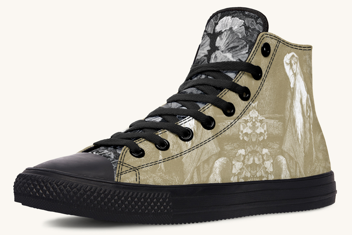 She Watched the Bones Sink Khaki Hightops - Jaded Lament