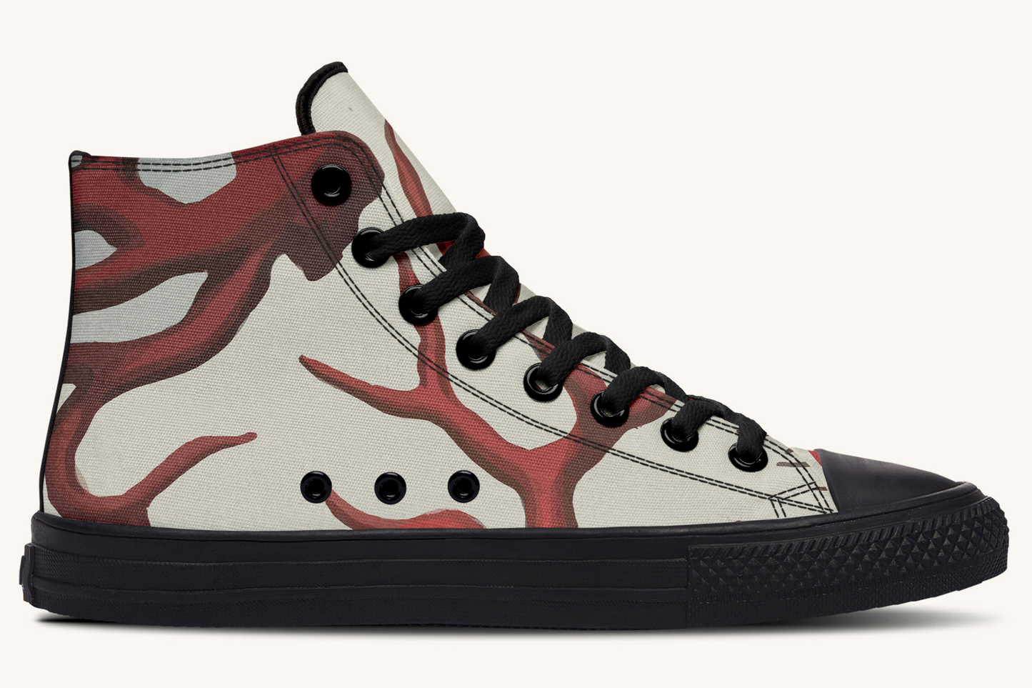 A Bloodroot Coral Sea Hightops - Jaded Lament