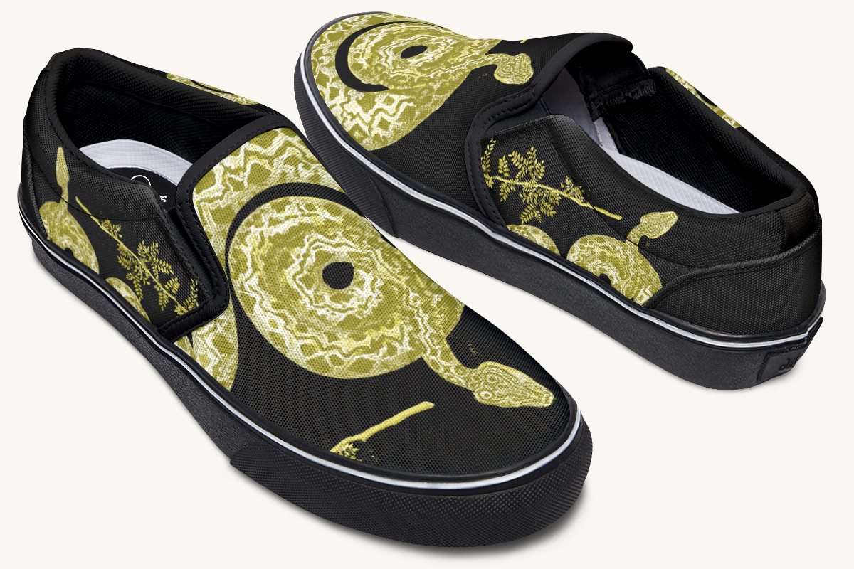 Serpentin Bloom Gold Slip On Shoes - Jaded Lament