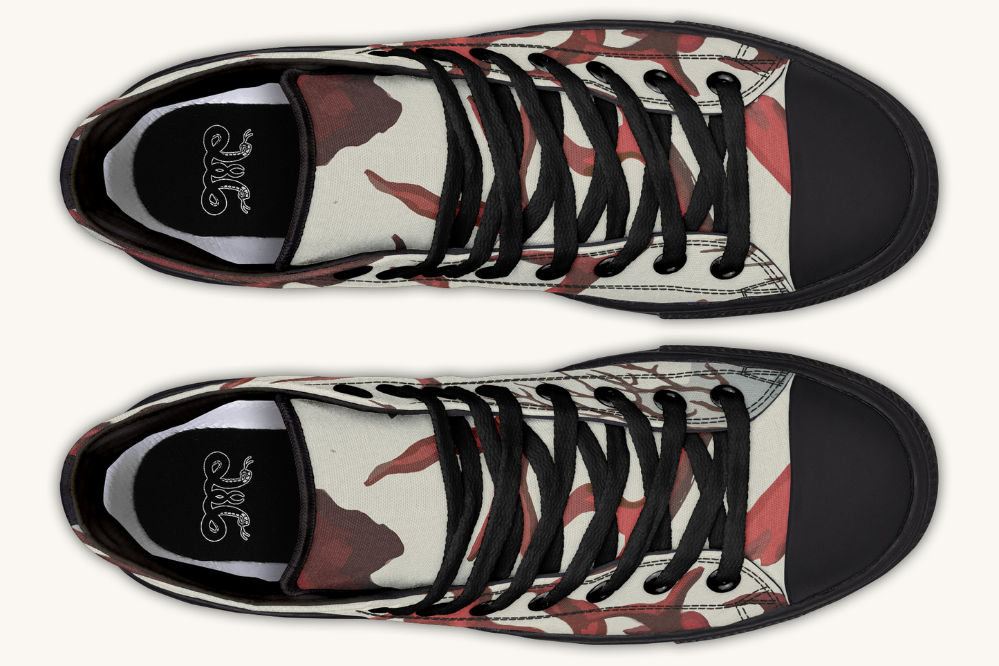 A Bloodroot Coral Sea Hightops - Jaded Lament