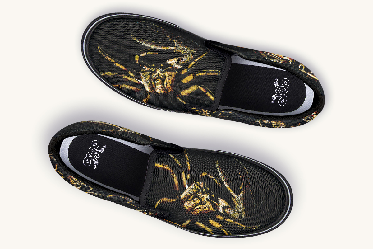Crawl The Sea Of Stars Black Slip On Shoes - Jaded Lament