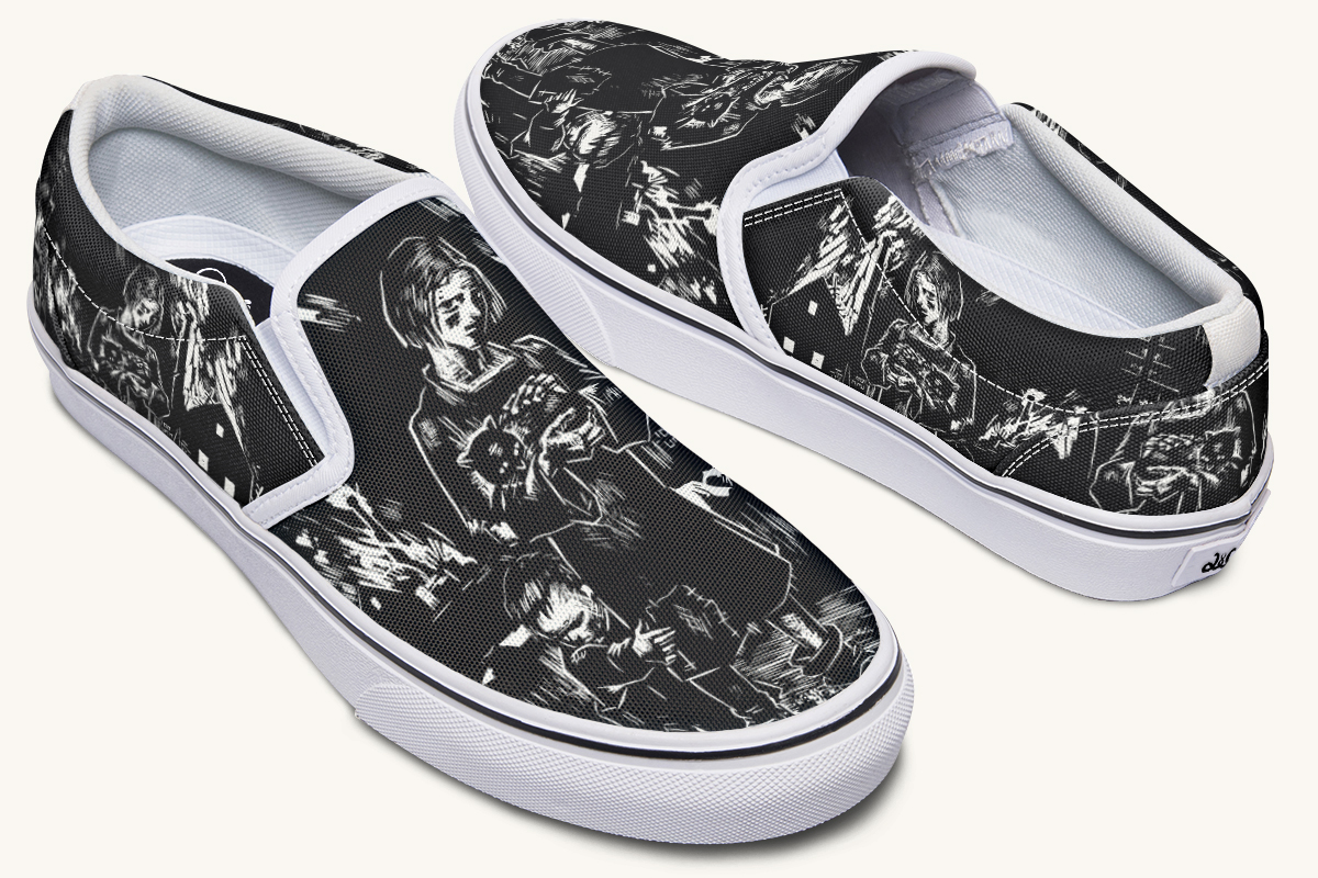 After The Fire Survival Is Defiance Slip On Shoes - Jaded Lament
