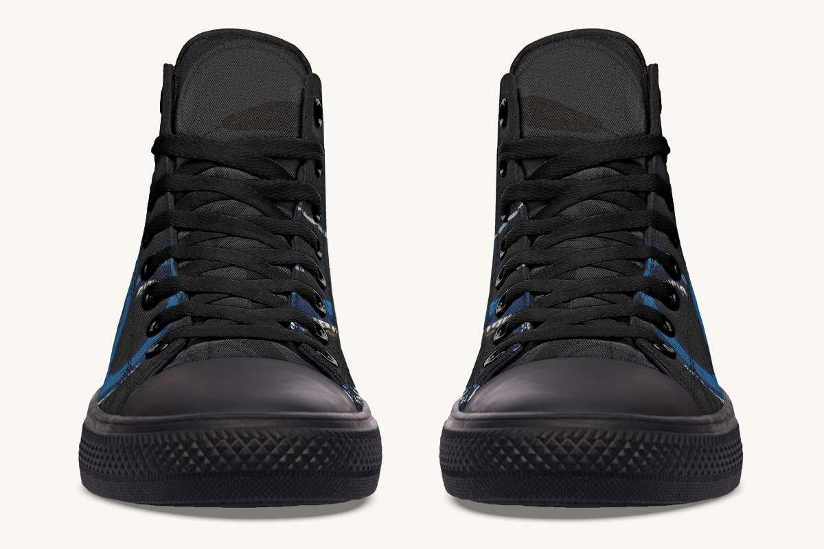 Blue Snake Black Hightops - Jaded Lament