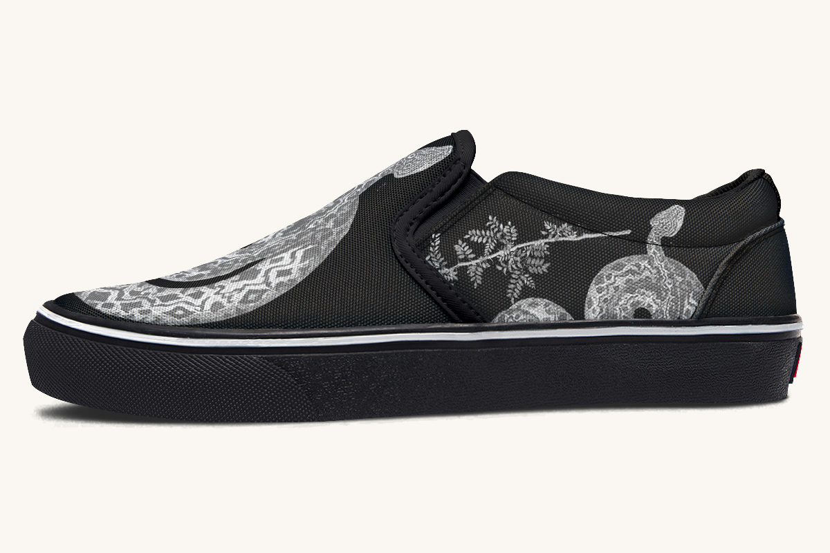 Serpentin Bloom Grey Slip On Shoes - Jaded Lament