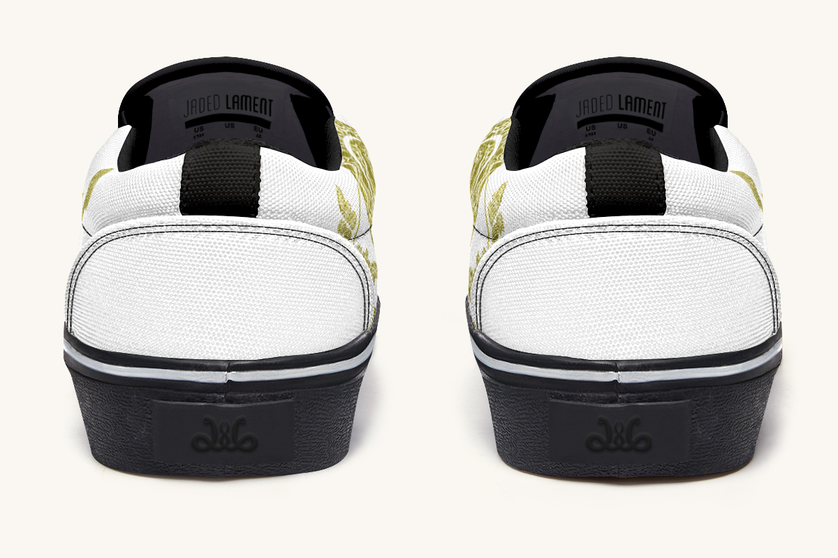 Serpentin Bloom Gold White Slip On Shoes - Jaded Lament