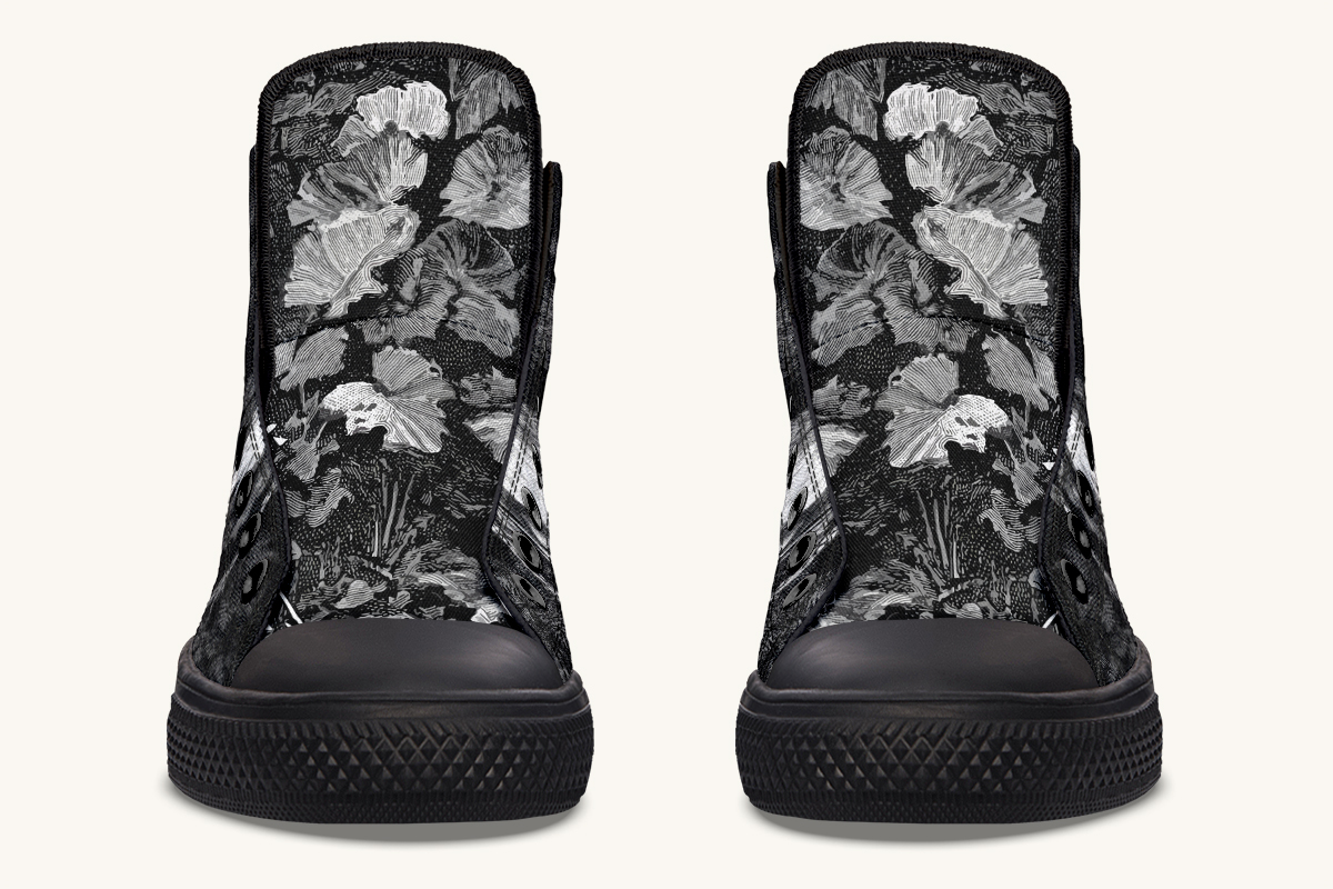 She Watched the Bones Sink Black Hightops - Jaded Lament