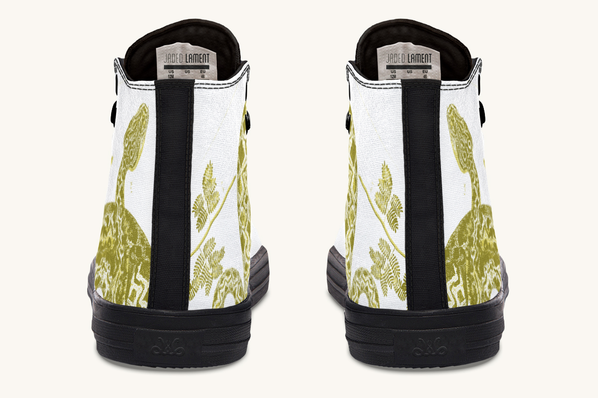 Serpentin Bloom White Yellow Green Hightops - Jaded Lament