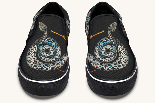 Serpentin Bloom Black Slip On Shoes - Jaded Lament