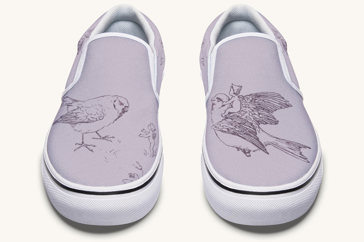 Feather And Cloud Slip On Shoes - Jaded Lament