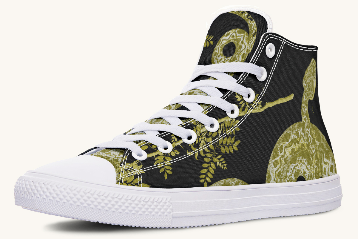 Serpentin Bloom Black Yellow Green Hightops - Jaded Lament