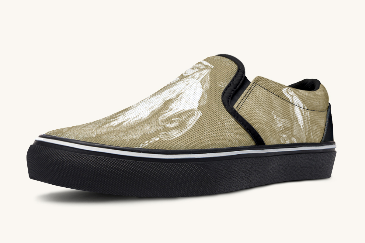 She Watched The Bones Sink Yellow Slip On Shoes - Jaded Lament