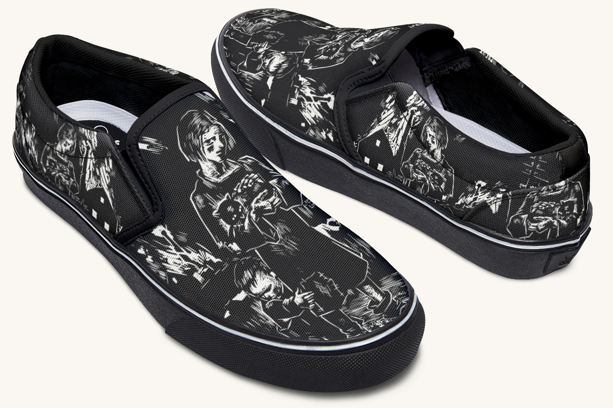 After The Fire Survival Is Defiance Slip On Shoes - Jaded Lament