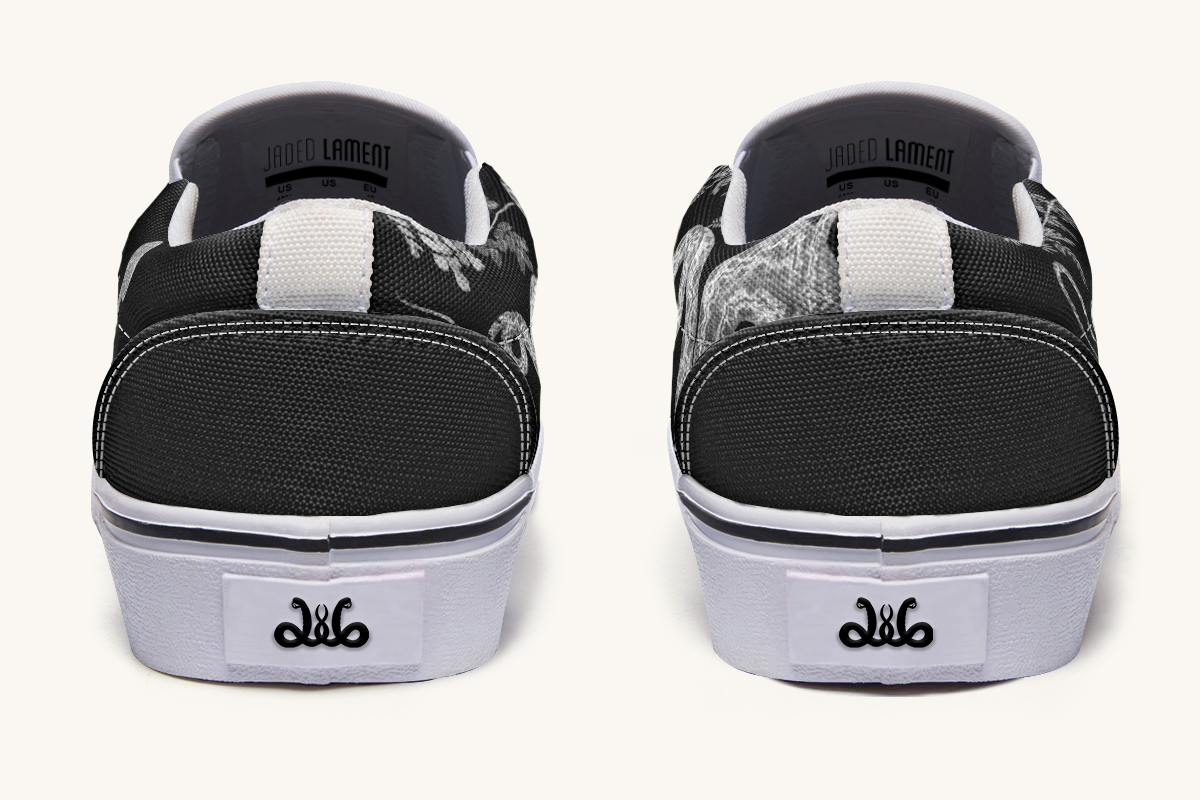 Serpentin Bloom Grey Slip On Shoes - Jaded Lament