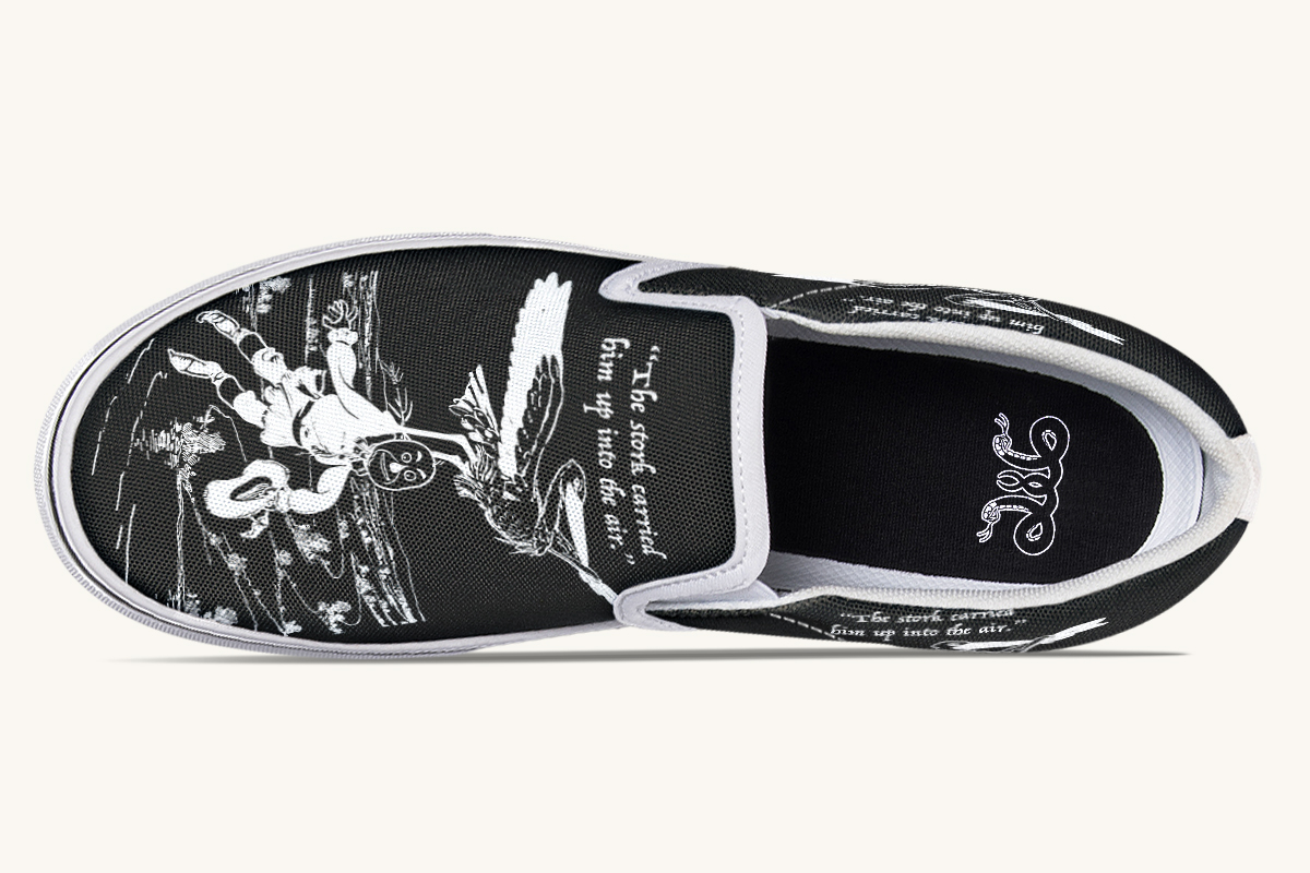 Wizard of Oz Stork And Scarecrow Slip On Shoes - Jaded Lament