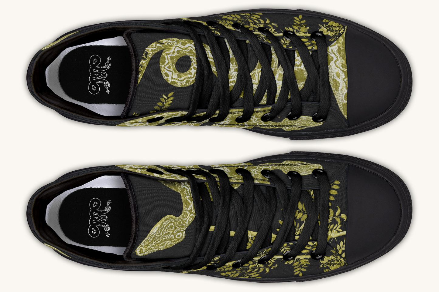 Serpentin Bloom Black Yellow Green Hightops - Jaded Lament