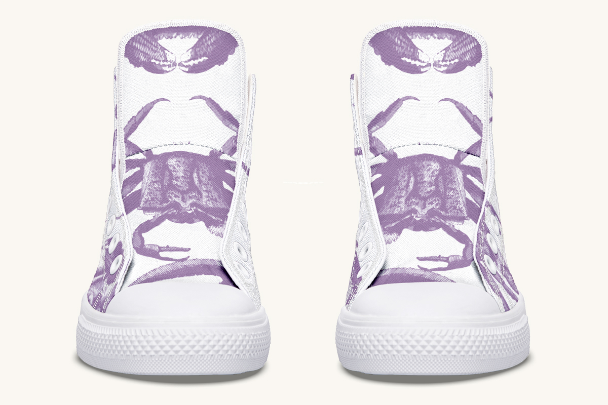 Crawl The Sea of Stars Purple White Hightops - Jaded Lament