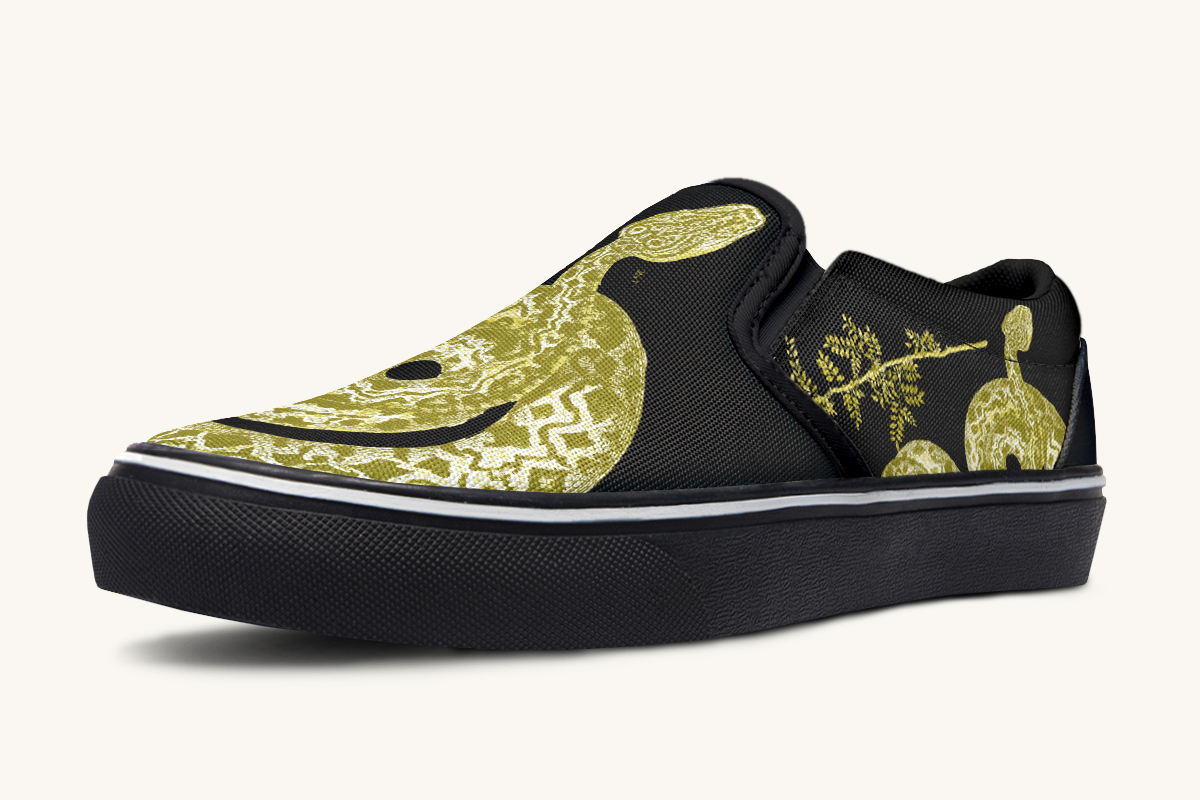 Serpentin Bloom Gold Slip On Shoes - Jaded Lament