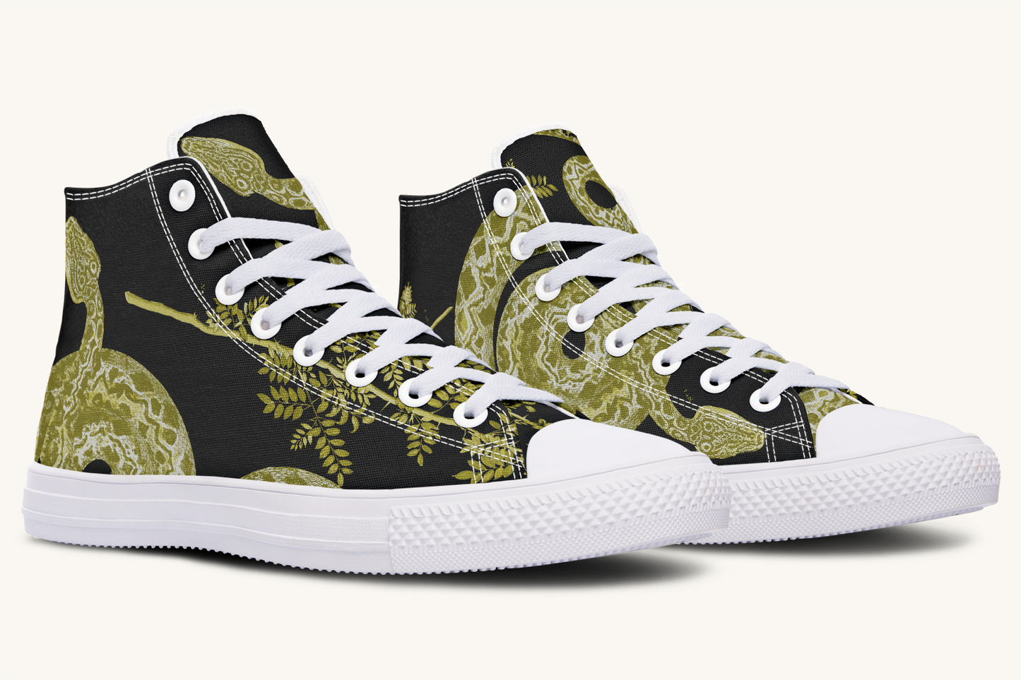 Serpentin Bloom Black Yellow Green Hightops - Jaded Lament