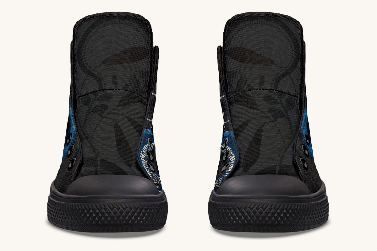 Blue Snake Black Hightops - Jaded Lament