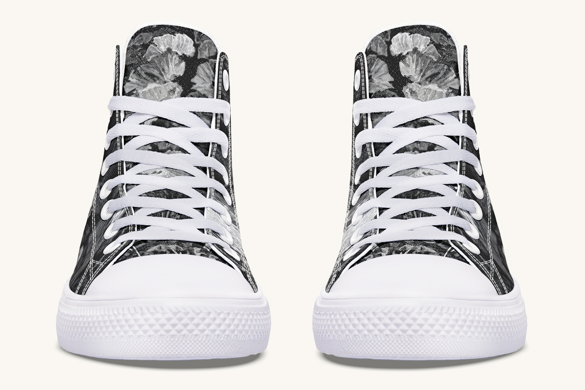 She Watched the Bones Sink Black Hightops - Jaded Lament