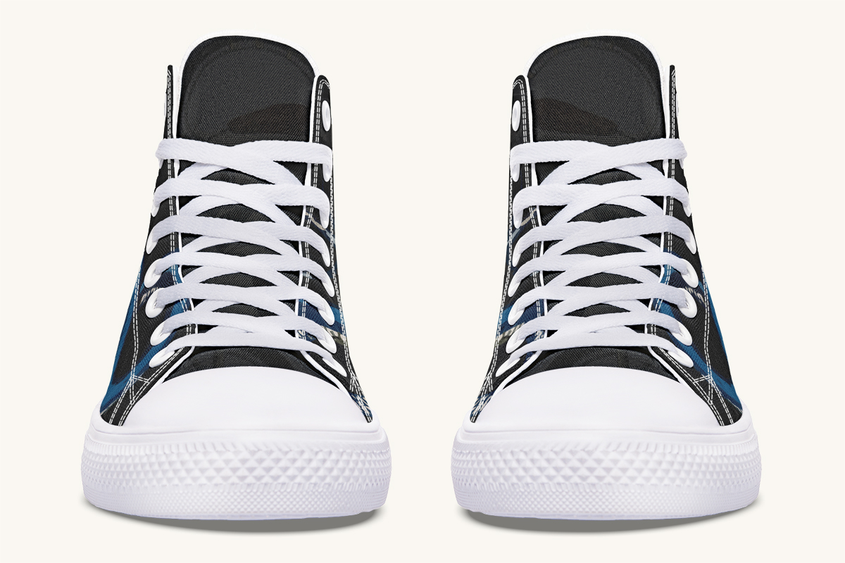 Blue Snake Black Hightops - Jaded Lament