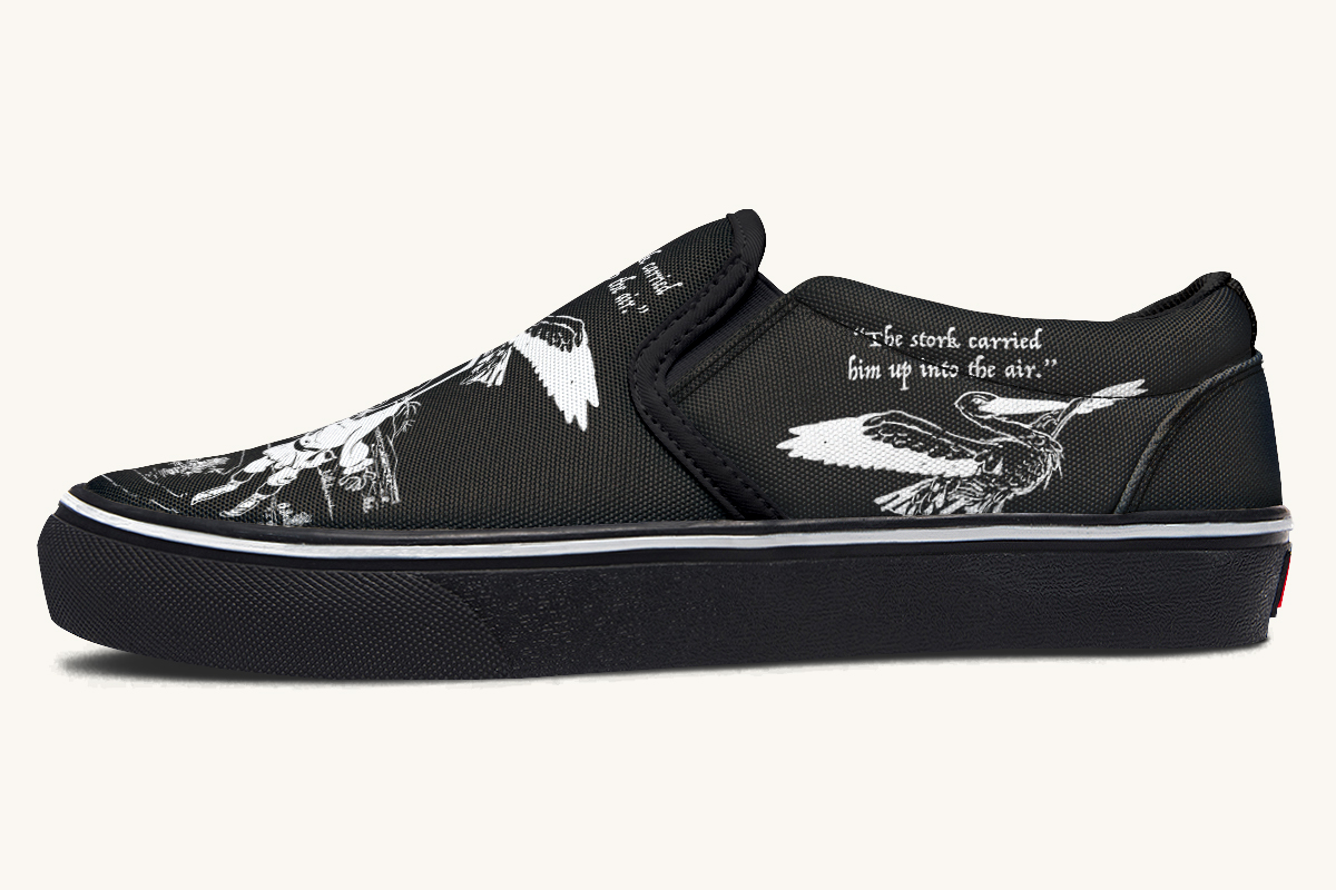 Wizard of Oz Stork And Scarecrow Slip On Shoes - Jaded Lament