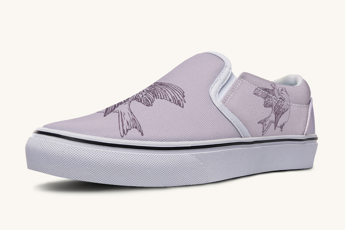Feather And Cloud Slip On Shoes - Jaded Lament