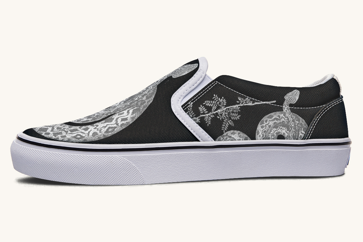 Serpentin Bloom Grey Slip On Shoes - Jaded Lament