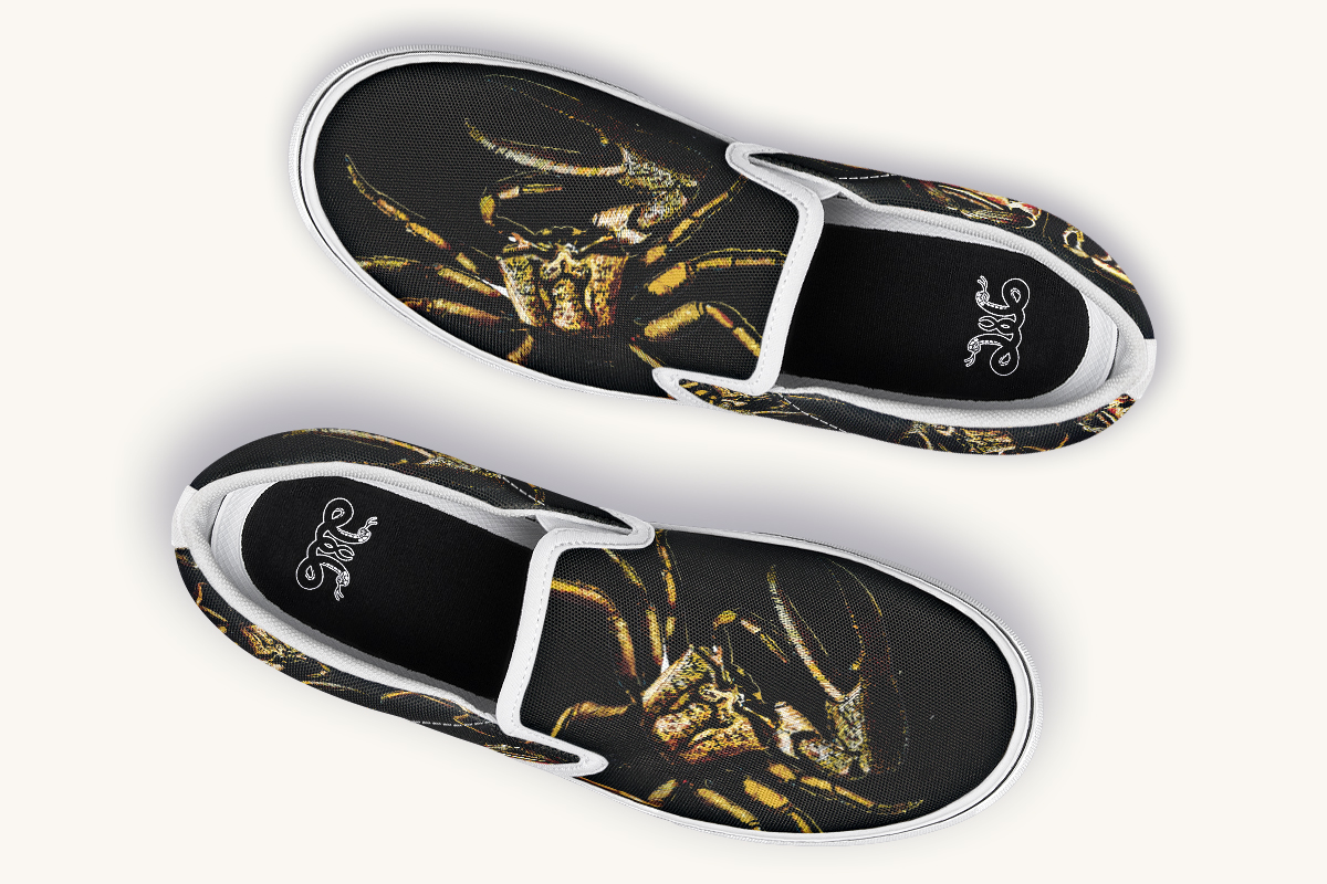 Crawl The Sea Of Stars Black Slip On Shoes - Jaded Lament