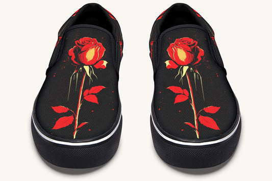 Bleeding Rose Slip On Shoes - Jaded Lament